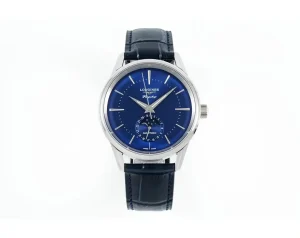 Longines Classic Flagship Blue Dial Moon Phase Automatic Watch with Leather Strap