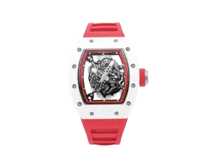Richard Mille RM055 White Ceramic Watch Red Strap