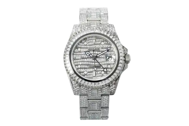 Rolex GMT-Master II Silver diamond watch