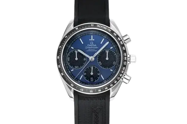 Omega Speedmaster Professional 326.32.40.50.06.001 Multifunction Chronograph Watch Blue Dial Black Rubber Strap 40mm Stainless Steel Case