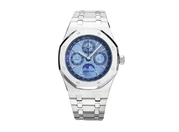 Audemars Piguet Royal Oak Perpetual Calendar Watch Blue Dial Stainless Steel Case and Bracelet