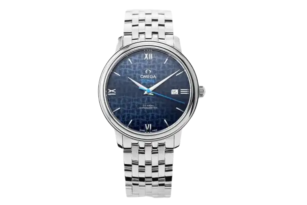Omega De Ville Prestige Orbis Edition Blue Dial Stainless Steel Case Japanese 9015/2892 Movement Sapphire Crystal Updated Butterfly Steel Bracelet