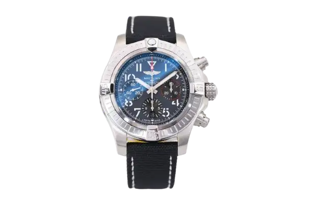 Breitling Avenger B01 Chronograph 45mm Stainless Steel Watch Blue Dial Blue Strap